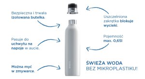Saturator Brita sodaTRIO Biały + Dodatkowa butla CO2 + Butelka izolowana 1l czarna 7