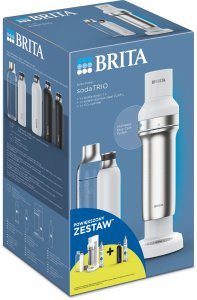 Saturator Brita sodaTRIO Biały + Dodatkowa butla CO2 + Butelka izolowana 1l czarna 9