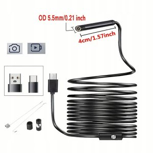 Kamera Endoskopowa Endoskop Inspekcyjna Giętka Led Usb 2m 5,5mm Wodoodporna 7