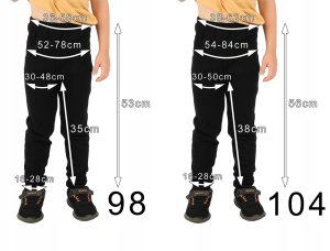 Ocieplane elastyczne Legginsy chłopięce Bawełniane Spodnie Granatowe 104 11