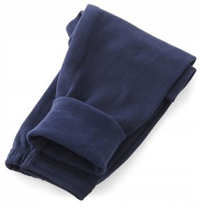 Ocieplane elastyczne Legginsy chłopięce Bawełniane Spodnie Granatowe 122 7