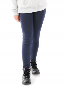 LAEMI ocieplane elastyczne legginsy dziecięce getry granatowe 98 6