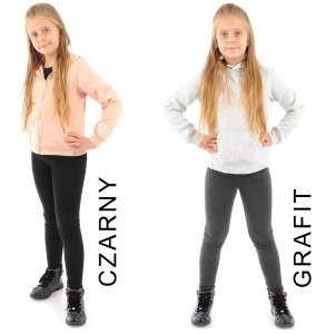 LAEMI Ciepłe elastyczne legginsy dziecięce granatowe 110 9