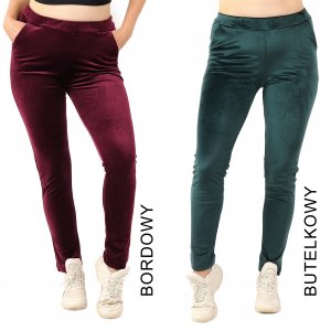 LAEMI Dresy damskie Spodnie dresowe Welurowe Bordowe M 6