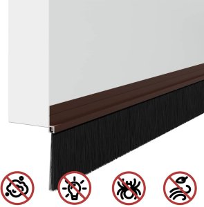 vidaXL Szczotki uszczelniające do drzwi samoprzylepne 2 pcs Brązowy 8