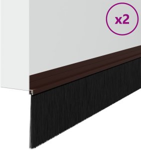 vidaXL Szczotki uszczelniające do drzwi samoprzylepne 2 pcs Brązowy 3