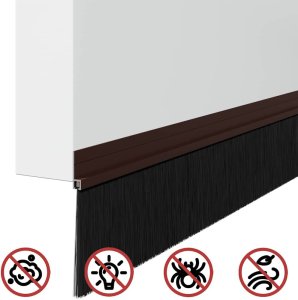 vidaXL Szczotki uszczelniające do drzwi samoprzylepne 2 pcs Brązowy 8