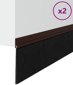 vidaXL Szczotki uszczelniające do drzwi samoprzylepne 2 pcs Brązowy 3
