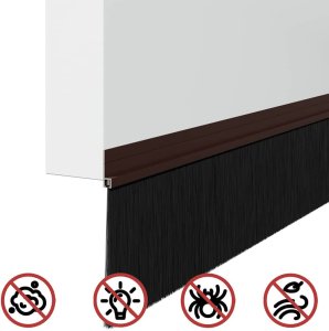 vidaXL Szczotki uszczelniające do drzwi samoprzylepne 2 pcs Brązowy 8