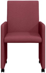 vidaXL Krzesła jadalne 2 pcs czerwone wino 57 x 66 x 94 cm tkanina 4