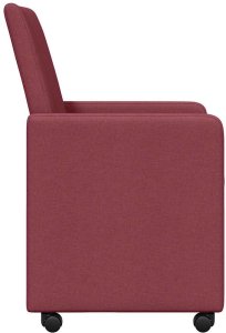 vidaXL Krzesła jadalne 2 pcs czerwone wino 57 x 66 x 94 cm tkanina 5
