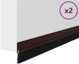 vidaXL Szczotki uszczelniające do drzwi samoprzylepne 2 pcs Brązowy 3