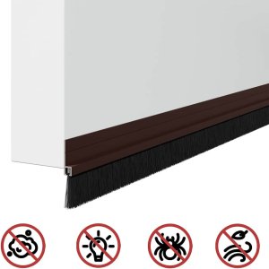 vidaXL Szczotki uszczelniające do drzwi samoprzylepne 2 pcs Brązowy 8