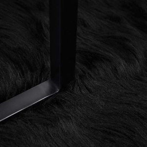 vidaXL Sztuczny dywan owczy czarny 200 x 200 cm 3