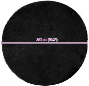 vidaXL Sztuczny dywan owczy czarny 200 x 200 cm 8