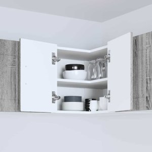 vidaXL Wisząca szafka kuchenna z półką szara, 57 x 57 x 40 cm 4