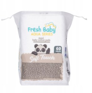 Aqua Płatki kosmetyczne bawełniane prostokątne Fresh baby - series 60szt 2
