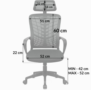 Krzesło biurowe Kontrasto KB108 Czarne 8