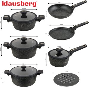 Klausberg Zestaw garnków i patelni marmurkowa powłoka 12 elementów KB-7966 2