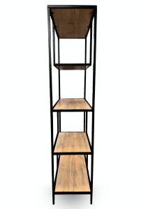 Vasagle Regał loftowy z półkami 150x77x33 czarny metal dąb industrialny salon 4