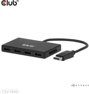 HUB USB Club 3D hub MST (Multi Stream Transport) DisplayPort 1.4 na 4x DisplayPort, Quad monitor, 4x 4K30Hz, 8K30Hz 5