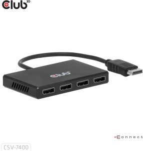HUB USB Club 3D hub MST (Multi Stream Transport) DisplayPort 1.4 na 4x DisplayPort, Quad monitor, 4x 4K30Hz, 8K30Hz 6