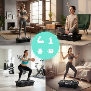 ModernHome Platforma wibracyjna antycelulitowa masażer z ekspanderami + pilot 2