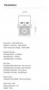 Lampa kempingowa reflektor NexTool NE20093 1800 lm białe lub czerwone światło 11