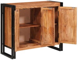 vidaXL Barkotka z drzwiami Brązowy Lekkie drewno akacji i metal 2
