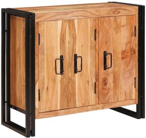 vidaXL Barkotka z drzwiami Brązowy Lekkie drewno akacji i metal 3