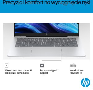 Laptop HP OmniBook 7 AI 14-fr0003nw Intel Core Ultra 5 225U Laptop 35,6 cm (14") 2K 16 GB LPDDR5-SDRAM 512 GB SSD Wi-Fi 6E (802.11ax) Windows 11 Pro AI PC Srebrny 2