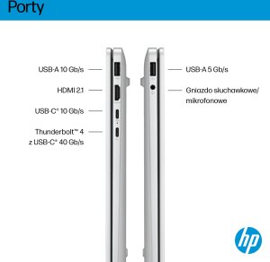 Laptop HP OmniBook 7 AI 14-fr0002nw Intel Core Ultra 7 255U Laptop 35,6 cm (14") 2K 16 GB LPDDR5-SDRAM 512 GB SSD Wi-Fi 6E (802.11ax) Windows 11 Pro AI PC Srebrny 4