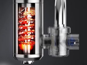 Bateria kuchenna Verk Elektryczny podgrzewacz wody led obrotowy kran 3000w z wyświetlaczem temp 4