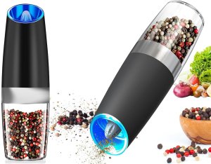 Młynek elektryczny do pieprzu soli grawitacyjny z podświetleniem regulacją 3