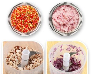 Rozdrabniacz do żywności elektryczny siekacz szatkownica do warzyw cebuli 5