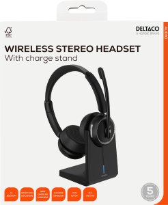 Słuchawki Deltaco HL-100 Wireless Stereo Headset on-ear, USB-dongle, charging stand / 1903274 5