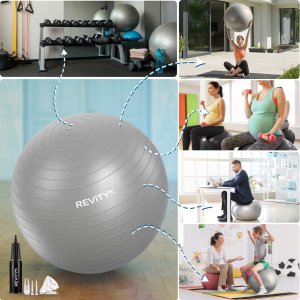 Revity Piłka gimnastyczna do ćwiczeń rehabilitacyjna do treningu fitness 65 cm 2