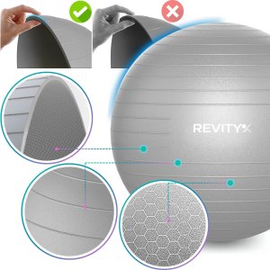 Revity Piłka gimnastyczna do ćwiczeń rehabilitacyjna do treningu fitness 65 cm 4