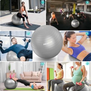 Revity Piłka gimnastyczna do ćwiczeń rehabilitacyjna do treningu fitness 65 cm 8