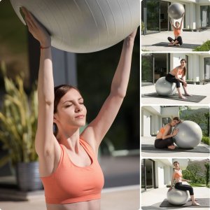 Revity Piłka gimnastyczna do ćwiczeń rehabilitacyjna do treningu fitness 65 cm 10