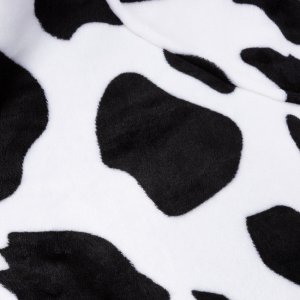 Kocobluza damska oversize koc bluza 2w1 z kapturem ciepła szlafrok futrzak czarno-biały UNIWERSALNY 13