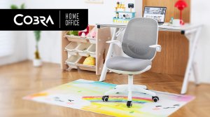 Krzesło biurowe Cobra King Junior Biało-szare 11