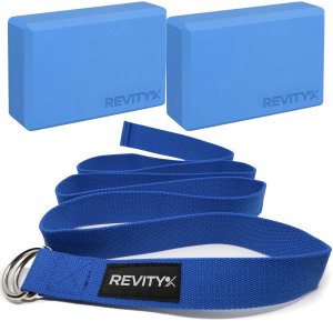 Klocek do jogi, EVA, 23x15x7.5 cm, 2 szt. i pasek do jogi, 3,8x200 cm - zestaw do rozciągania 13