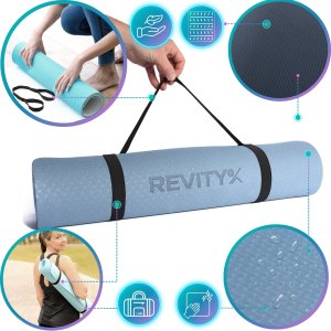 Revity Mata treningowa do jogi ćwiczeń fitness pilatesu 183 cm x 61 cm x 6 mm 11