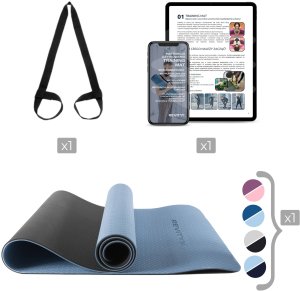 Revity Mata treningowa do jogi ćwiczeń fitness pilatesu 183 cm x 61 cm x 6 mm 14