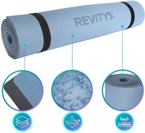 Revity Mata treningowa do jogi ćwiczeń fitness pilatesu 183 cm x 61 cm x 6 mm 8