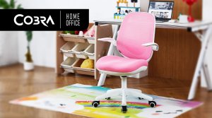 Krzesło biurowe Cobra King Junior Biało-różowe 12