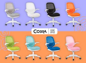 Krzesło biurowe Cobra King Junior Biało-różowe 15