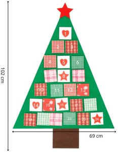 Kalendarz adwentowy Springos Kalendarz adwentowy, świąteczny Choinka 102 cm dekoracja na ścianę, multikolor UNIWERSALNY 8