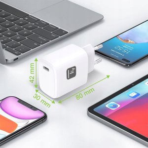 Ładowarka sieciowa GaN USB-C 20W PD3.0 PPS biała 2
